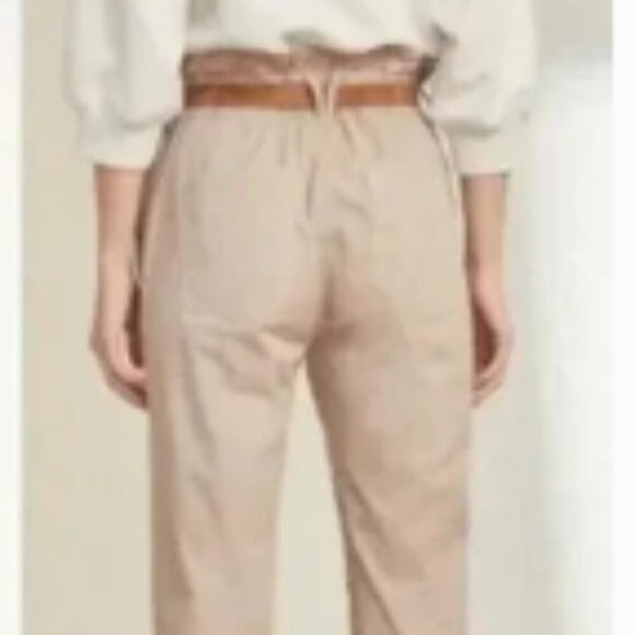 Veronica Beard Tedi Elastic Waist/Hem Pant Tapered Leg High Rise Size 27/4 Khaki - Picture 2 of 11